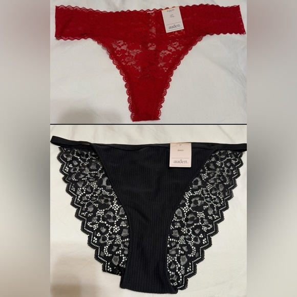 Auden Other - NWT Auden Lace Bikini Panty Set in Red and Black